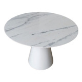 Mesa Jantar Cone Redonda 80 Cm Branco Extra / Base Laca