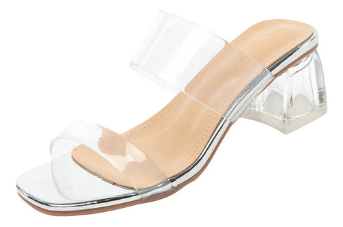 Sandalias De Tacón Alto De 6 Cm Moda Cristal Transparente