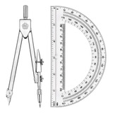 Set De Matemáticas Y Geometría Transportador Y Compas