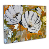 Cuadro Lienzo Canvas 60x80cm Flores Blancas Arte Tipo Oleo