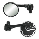 Espejo Der/izq Negro Con Plateado Tipo Cafe Racer Set Univer