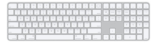 Teclado Bluetooth Apple Magic Keyboard Con Touch Id Y Teclado Numérico Qwerty Español Latinoamérica Color Blanco