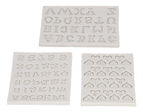 Moldes De Silicona, 3 Unidades, Diseño De Letras, Números, D