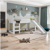 Cama Infantil Alta Joy Com Escorregador - Branco