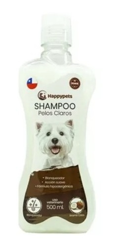 Shampoo Para Perros Pelos Claro Blanqueador Happy Pets 500ml