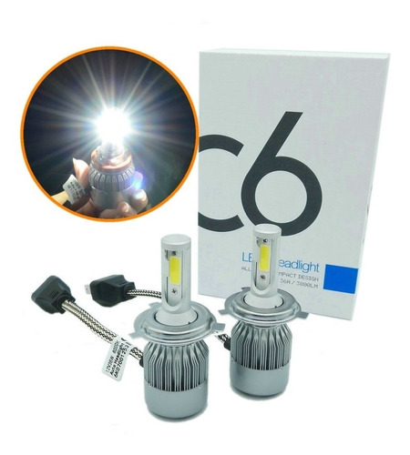 Kit De 2 Luces Led C6 Tipo Xenon Faros Foco Auto H4 9007 H13