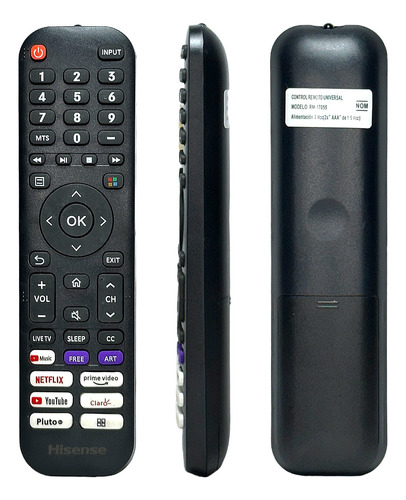 Control Hisense Smart Tv Vidaa 4k En2d30h + Funda Y Pila