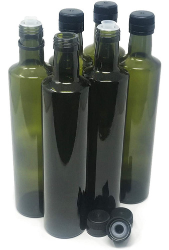 Botellas De Aceite De Oliva Con Verde Tapón Vertedor A...