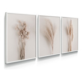 Quadro Decorativo Minimalista Trigo Folhas Sala Quarto Casal