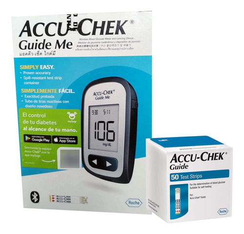 Glucometro Medidor Accuchek Guide + 50 Tiras + 6 Fastclix