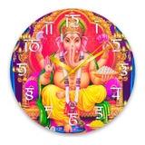 Ganesha Reloj De Pared De 30cm Dios Hindu Meditación Yoga