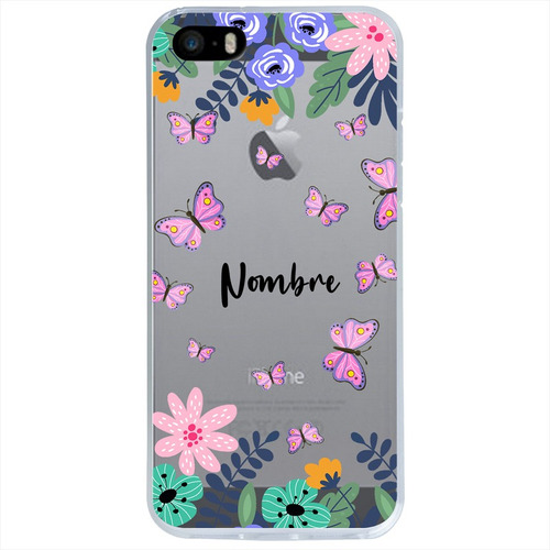 Funda Para Apple iPhone Mariposas Personalizada Con Nombre