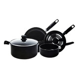  Batería De Cocina T-fal 5813700 Inicia 5 Piezas Negra Ort