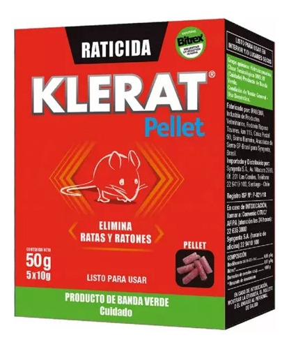 Raticida Klerat Pellet 50 Gramos Veneno Para Ratones