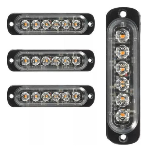 4 Farol Strobo Milha 6 Led Automotivo Ambulância Resgate Vtr