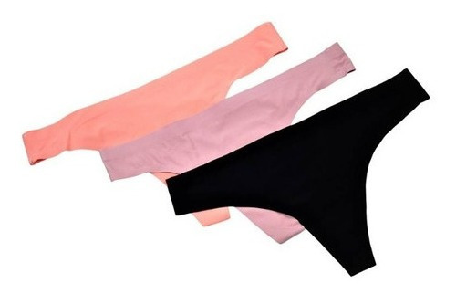 Set De 3 Tangas Sin Costura Colales Lenceria Sexi Femenina