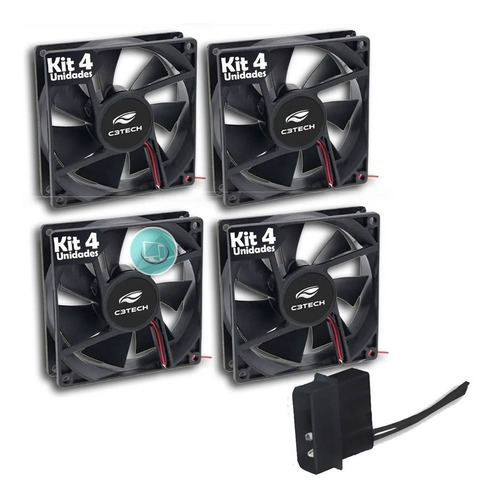 Cooler Fan Storm 8cm 80mm Ventoinha  Pc Gabinete Gamer Kit 4