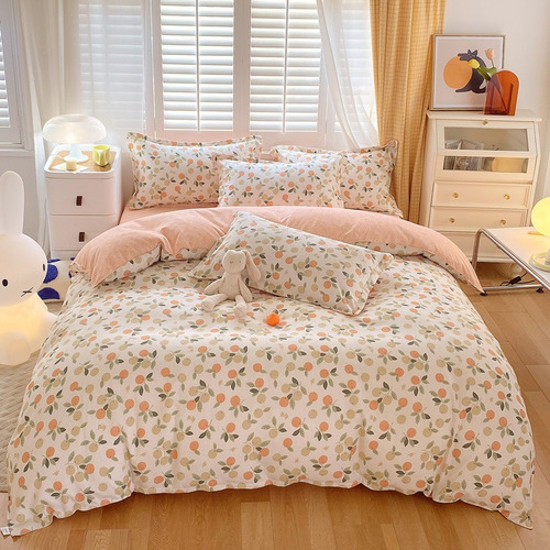 Duvet Cover Cama Doble 4 Piezas Doble Faz Estampado