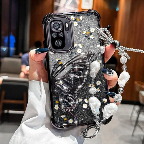 Elegantes Fundas Para Teléfono M5, Flores Brillantes Con Un Soporte Y Un Patrón De Cordón, Funda Adecuada Para Poco M5, Hecha De