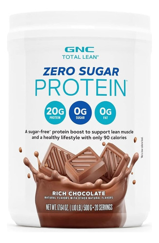 Gnc Total Lean Zero Sugar Protein Chocolate Rico 480gr