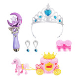 Set Varita Princesa Reina Corona Cetro + Accesorios Juguete 