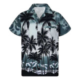 Camisa Hawaiana De Manga Corta Estampada Summer Beach S Para