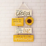 Placa Decorativa Em Mdf - Seja Um Girassol - 27x40cm