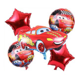 Kit De 5 Globos Metálicos Fiesta Set De Rayo Mc Queen Cars