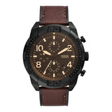 Reloj Hombre Fossil Bronson Chrono Cuero