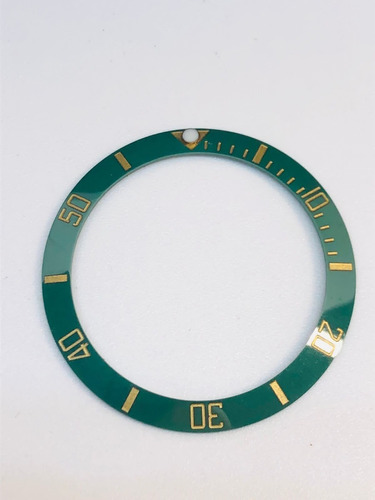 Bisel De 38mm Ceramica Para Rolex Submarino Verde Acero Oro