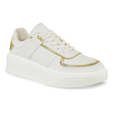 Tenis Sidny Blanco-oro Para Mujer Croydon