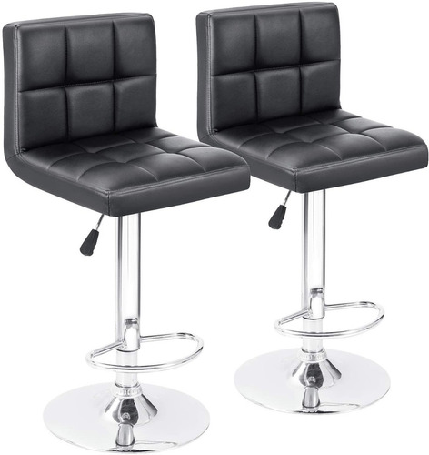 Set X2 Silla Bar Espaldar Acolchado Negra