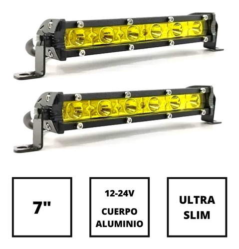 Par Barra Slim 6 Led 18w 7 Pulgadas Lluvia Neblina Universal