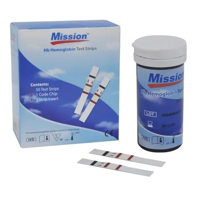 Tiras Reactivas Mission Hemoglobina Hb Acon 50 Unidades Medidor | Meses sin interés