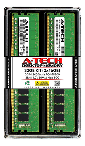 Memorias Ram A-tech , 2 X 16 Gb , Ddr4 2400 Mhz , Udimm