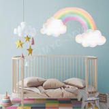 Vinilo Decorativo Infantil De Arcoiris Arco-iris En Acuarela