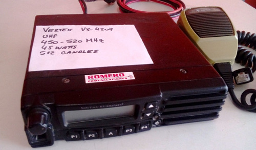 Vertex Vx-4207 Uhf Rango 450-520 Mhz 45 Watts - Romero Com