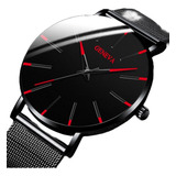 Set Tendencia Reloj Geneva Negro Rojo + 4 Pulseras Oferta