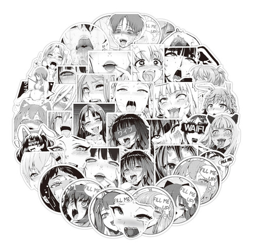 Ahegao 50 Calcomanias Stickers De Pvc Vs Agua Anime Manga