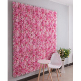 12 Paneles De Flores Artificial Pared Floral Rosa Decoracion