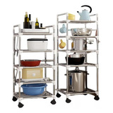 Carrito Organizador De 5 Niveles Para Cocina Baño Plateado