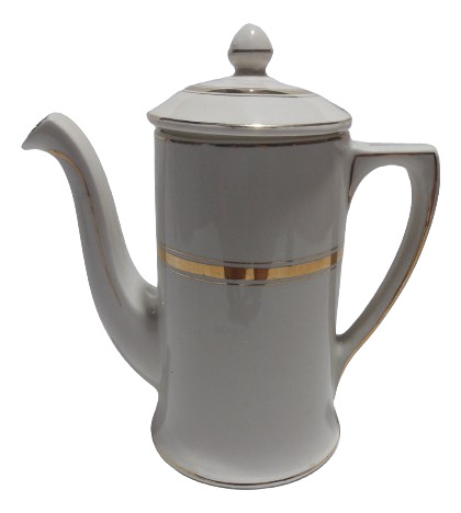 Antigua Cafetera Tetera Porcelana Inglesa Guarda Oro Bella 