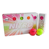 Paquete 15 Pelotas Golf Nitro White Out Div Colores Color Blanco, Amarillo, Rosa, Naranja