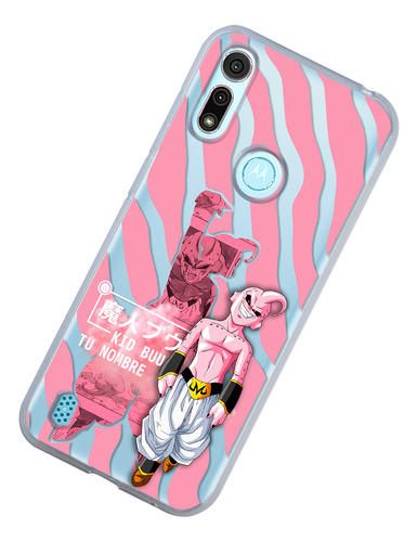 Funda Para Motorola Dragon Ball Z Kid Buu Con Tu Nombre