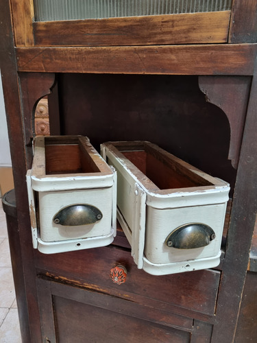 Cajonera Organizador De Antigua Singer Con Tirador De Chapa