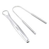 Raspador De Língua Em Aço Inox Para Higiene Bucal Kit 2 Pcs