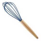 Fouet De Silicone E Madeira 25cm Até 240º Gourmet Azul