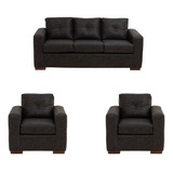 Living Franco 311 Cuero Auris Negro / Muebles América