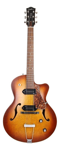 Guitarra Eléctrica Godin 5th Avenue Cw Kingpin Ii De Canadian Wild Cherry Cognac Burst Semibrillante Con Diapasón De Palo De Rosa