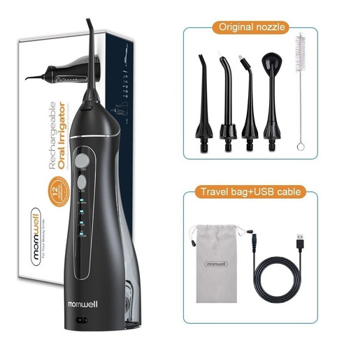 Irrigador Oral Mornwell Portátil F18 Preto Bivolt 